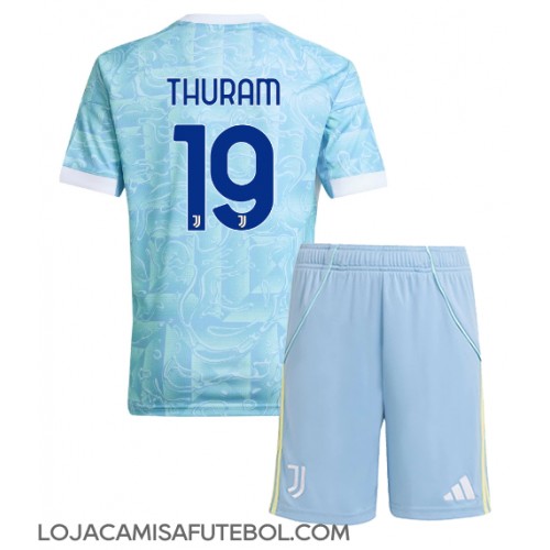 Camisa de Futebol Juventus Khephren Thuram #19 Equipamento Secundário Infantil 2025-26 Manga Curta (+ Calças curtas)